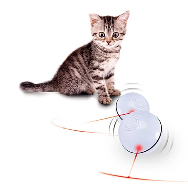 Электрический прокатный мяч игрушки для кошек продукт USB Перезаряжаемый Интерактивный Лазерный магический шар, игрушка с лазерным светильник держать вашего питомца занят - Цвет: White