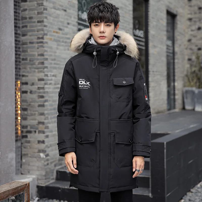 Down Jacket Men's Mid-Length Winter New Fashion Brand Men's Parka Coat mens jackets and coats