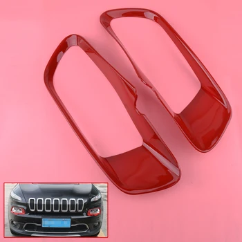 

Car Red Plastic Front Headlight Lamp Decor Cover Frame Trim Fit For Jeep Cherokee 2014 2015 2016 2017 2018