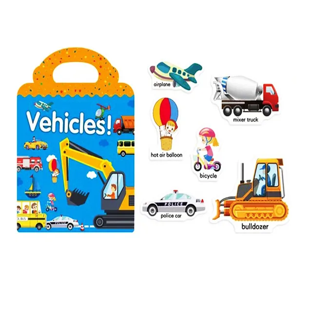 Hot New Children Scene Stickers DIY Hand-on Puzzle Sticker Books Reusable Cartoon  Animal  Learning Cognition Toys For Kids Gift 4