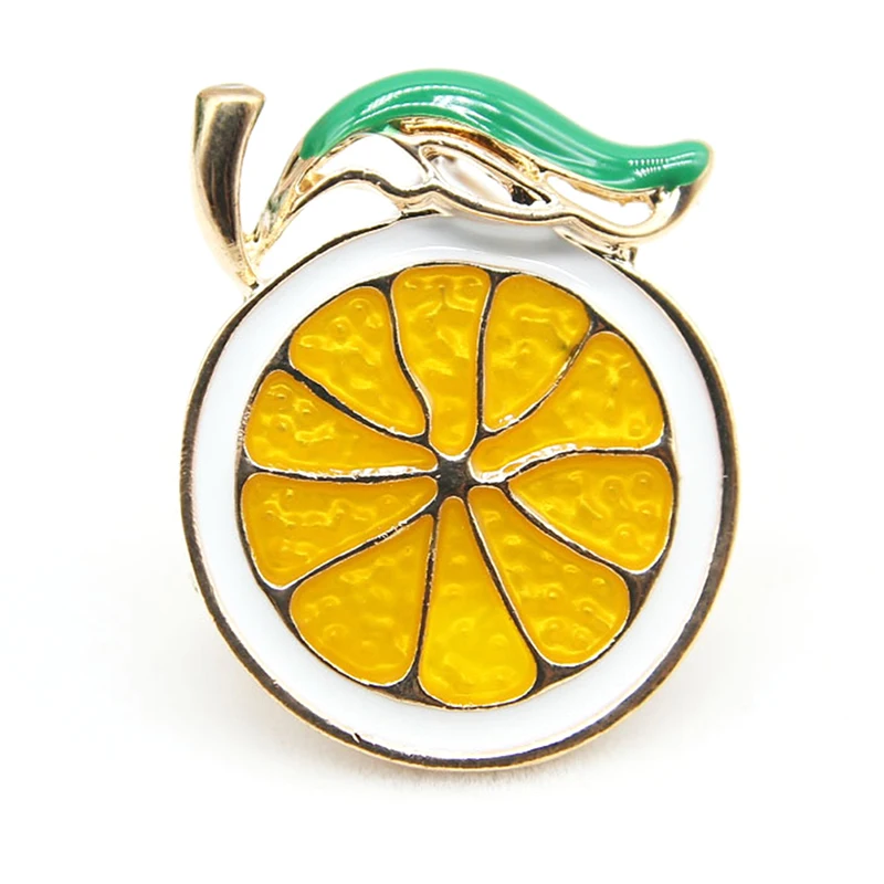 Enamel Lemon Brooch Unisex Women Men Brooch Pin Cute Fruit Brooches Fashion Jewelry Dress Coat Gift