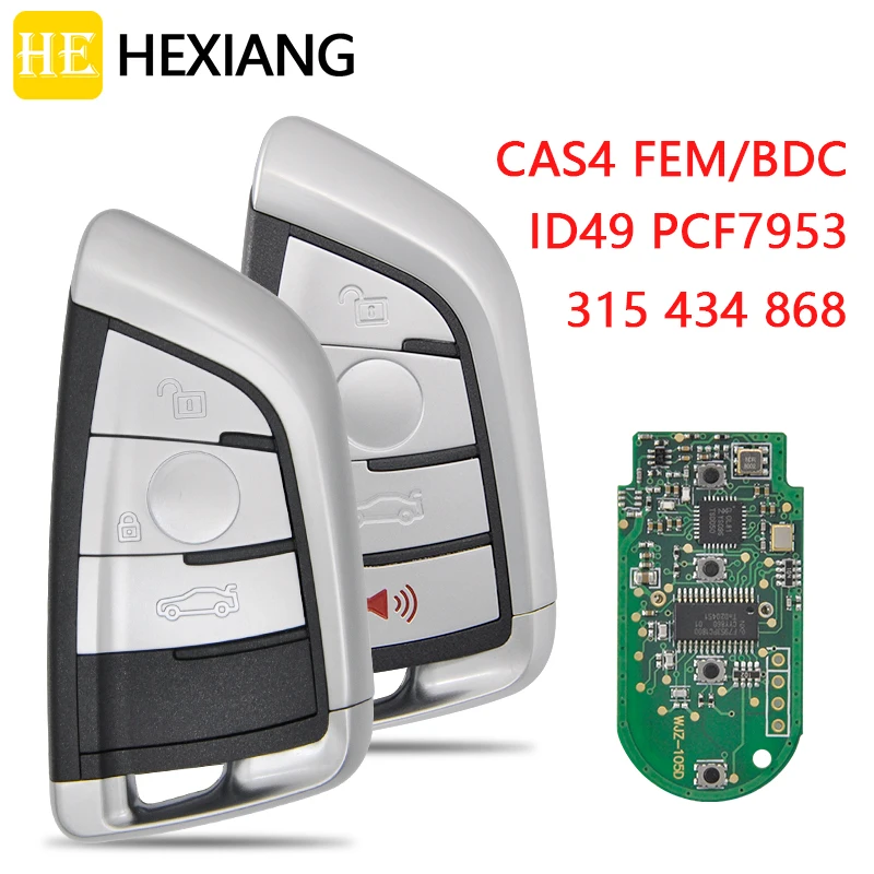 HE Xiang Car Remote Control Key For BMW 3 5 7 F Series CAS4 CAS4+ FEM/BDC EWS5 ID49 PCF7945 PCF7953 Replace Promixity Card