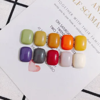 

DIY new square candy color solid color earrings fashion patch earrings earrings material 10pcs