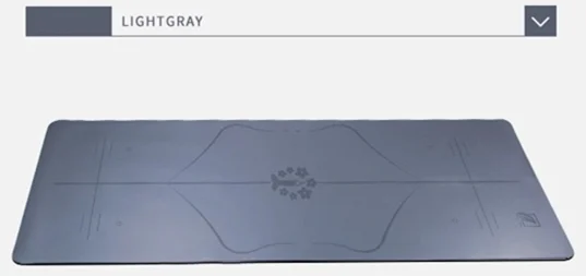 light gray Коврик для фитнеса, йоги, красочные позиции, линия из натурального каучука, нескользящий, стабильный, для спортзала, для дома, коврик для упражнений, название, на заказ - Цвет: light gray