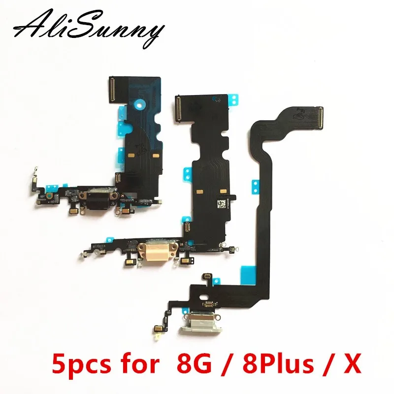 5 шт. зарядный порт гибкий кабель для iPhone 8 Plus 8G 4 7 X USB док станция зарядное устройство микрофон ремонтные
