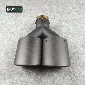 

1 PC New Double Car Rear Oval Shape Exhaust Tail Tips OUT 75MM 105MM Universal Car Muffler Pipes