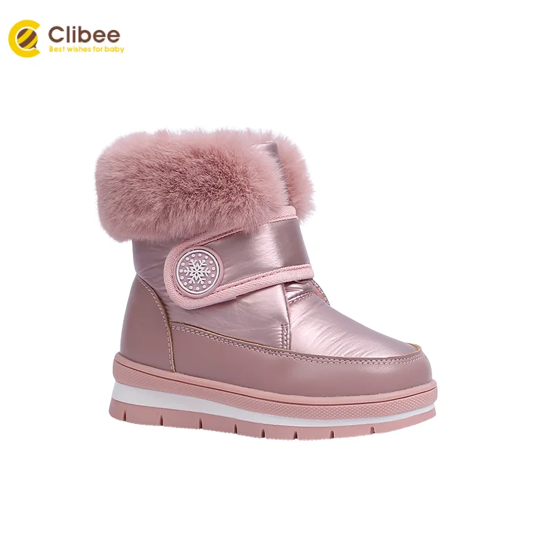Clibee/зимние ботинки для мальчиков и девочек детские теплые водонепроницаемые