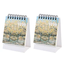 Peinture à l'huile calendrier du nouvel an 2022, 2 pièces, calendrier Chic pour la maison