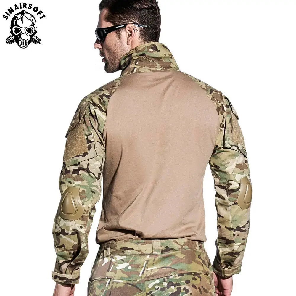 SINAIRSOFT военная форма Мультикам армейская боевая рубашка Униформа тактические штаны с наколенниками Камуфляжный костюм Uniforme Militar