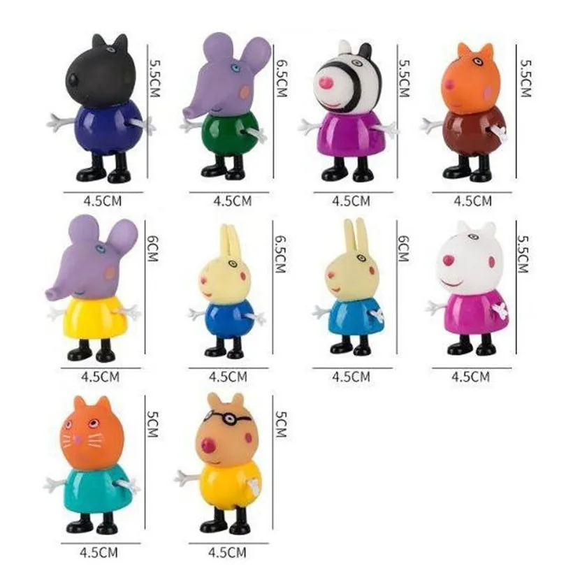 Peppa Pig Series Toys George Dad Mom Peppa And Friend Family Pack Role Original Action Figure Model Children Education Gifts