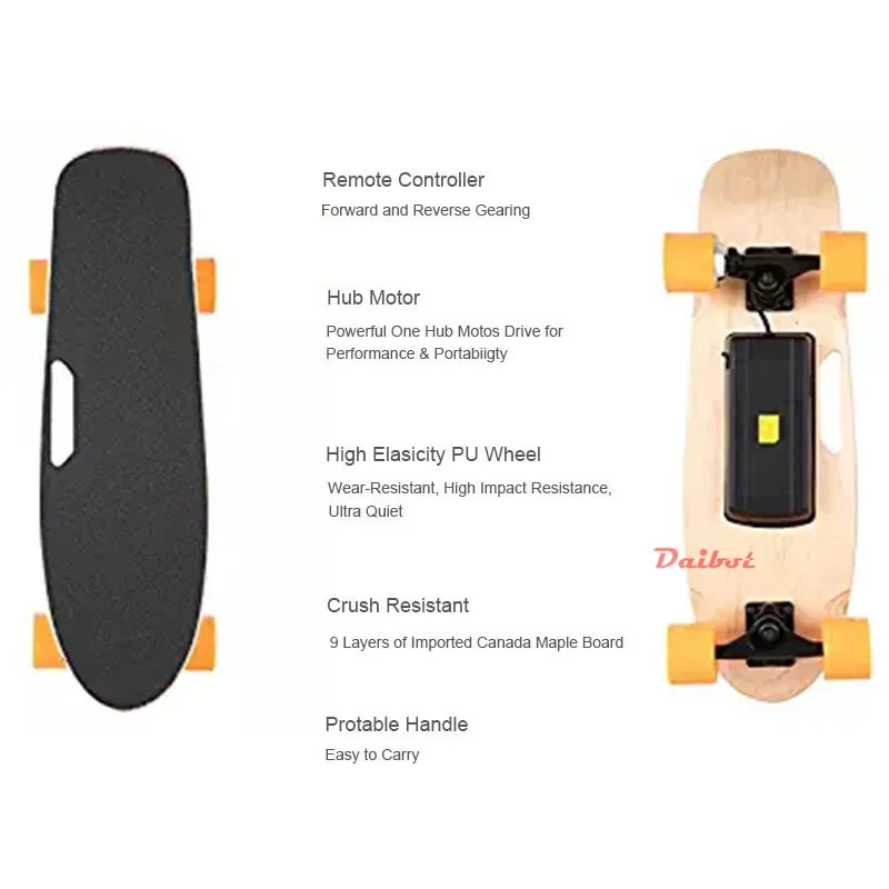 Daibot Child Electric Scooter Four Wheel Electric Scooters 120W Single Motor Portable Wireless Remote Mini Electric Skateboard   (9)