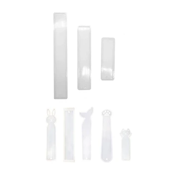 

5 Pack Silicone Silicone Transparent Mold Mermaid Cat Claw Cat Rabbit Blank & Set of 3 Silicone Bookmark Mold