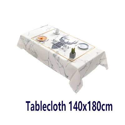 Imitation marble--Z3 Polyester cotton printed tablecloth chair cover Nordic rectangular waterproof anti-hot restaurant coffee table cloth - Цвет: Imitation marble--Z3