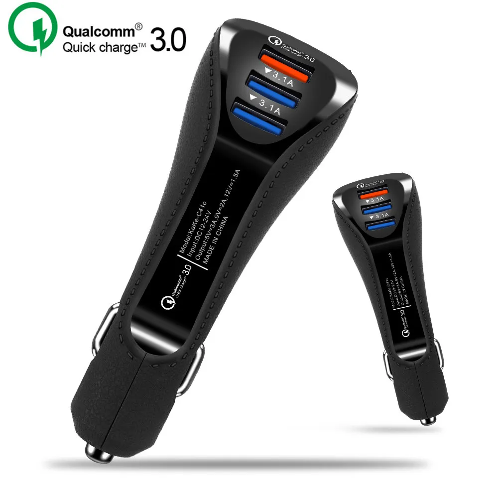 

Quick Charge 3.0 Dual USB Car Charger 3 Ports 3.1A Fast Mobile Phone Charger Adapter For Samsung Xiaomi iPhone Car-Charger QC3.0