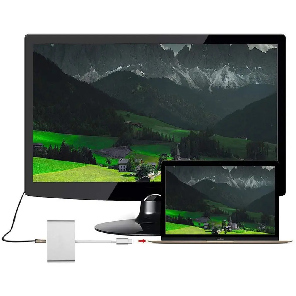 Usb C к Hdmi адаптер Usb 3,1 type C к Vga Hdmi 4K конвертер UHD порт концентратор Ef профессиональная Мода Быстрый порт способность