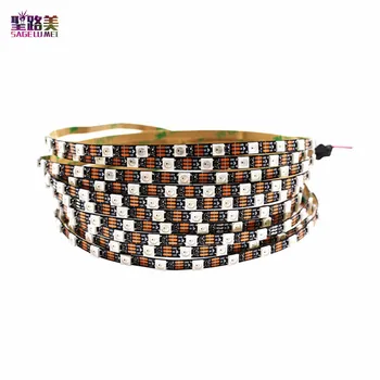 

Addressable DC5V White Black PCB WS2812 Pixel LED Strip Light 5mm 5050 RGB 60LEDs/m WS2812 RGB Digital Dream Color Tape IP20