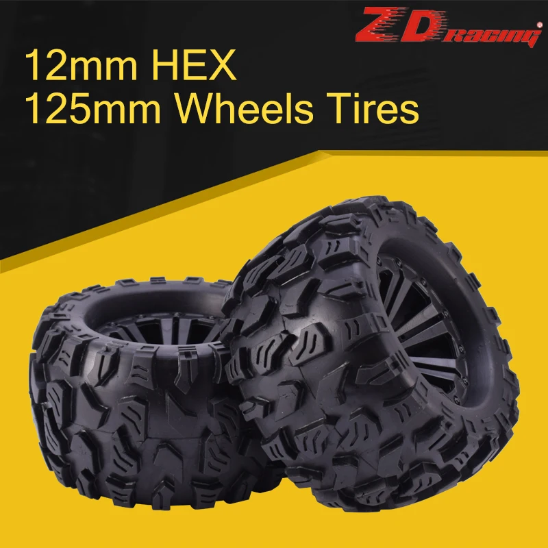 Колесные шины ZD Racing 12 мм с шестигранным и 125 2 шт. для внедорожника 1/10 Monster Truck HPI HSP