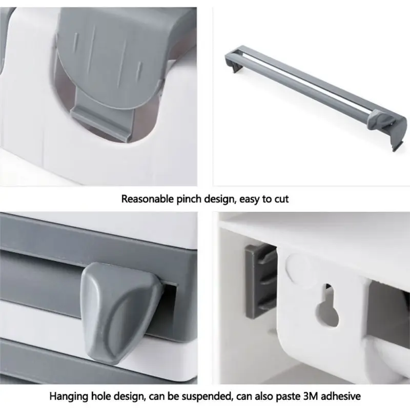 Wall-Mounted Kitchen Paper Roll Dispenser Cling Film And Kitchen Aluminum Foil Dispenser Paper Towel Rack