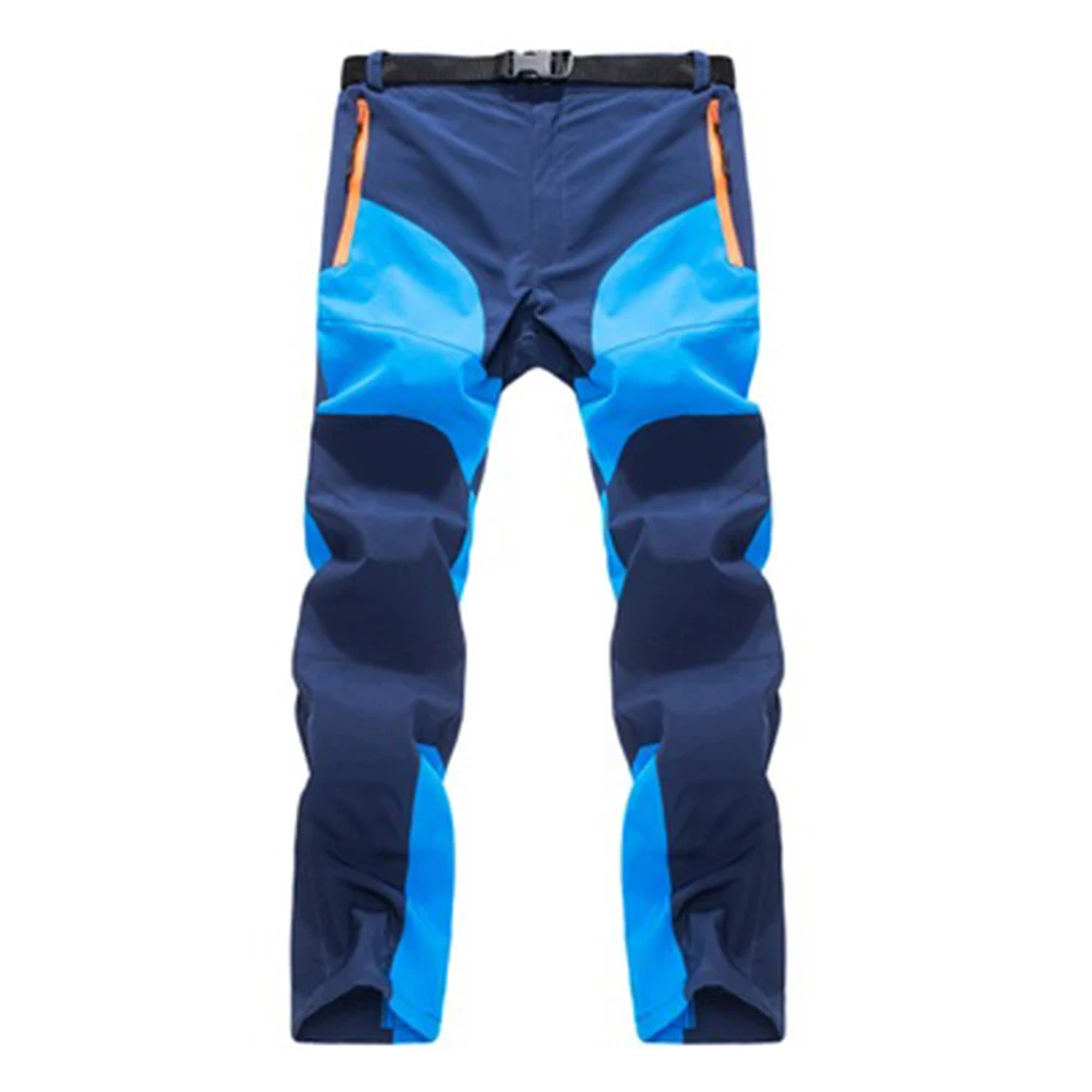 Blue Men Climbing Trousers Waterproof Breathable Quick Dry Outdoor Sports Outfit - Цвет: Blue
