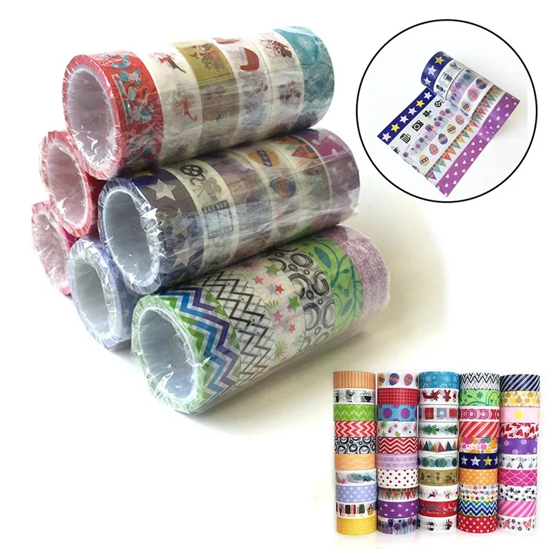 6 Rolls/set Cute Washi Tape Set Christmas Masking Tape For Gift Wrapping Scrapbooking Planner Paper Tape Student Supplies
