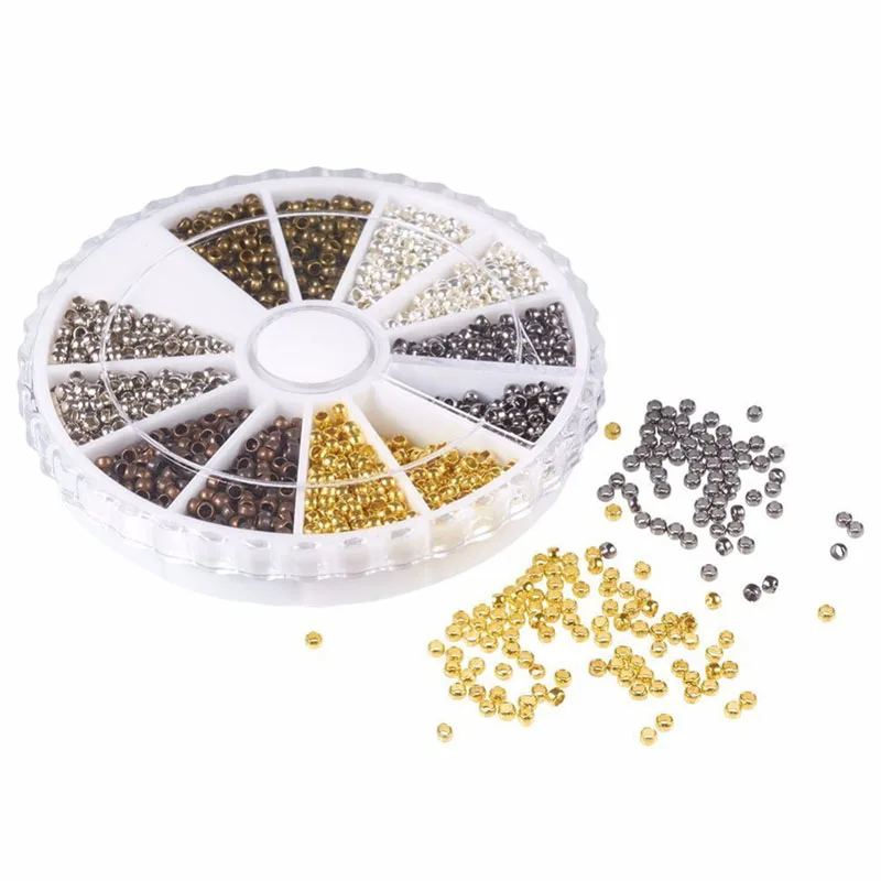 

1Box Crimp End Beads Round Cord Wire Ends DIY Jewelry Finding 6 Colors Kit MYDING