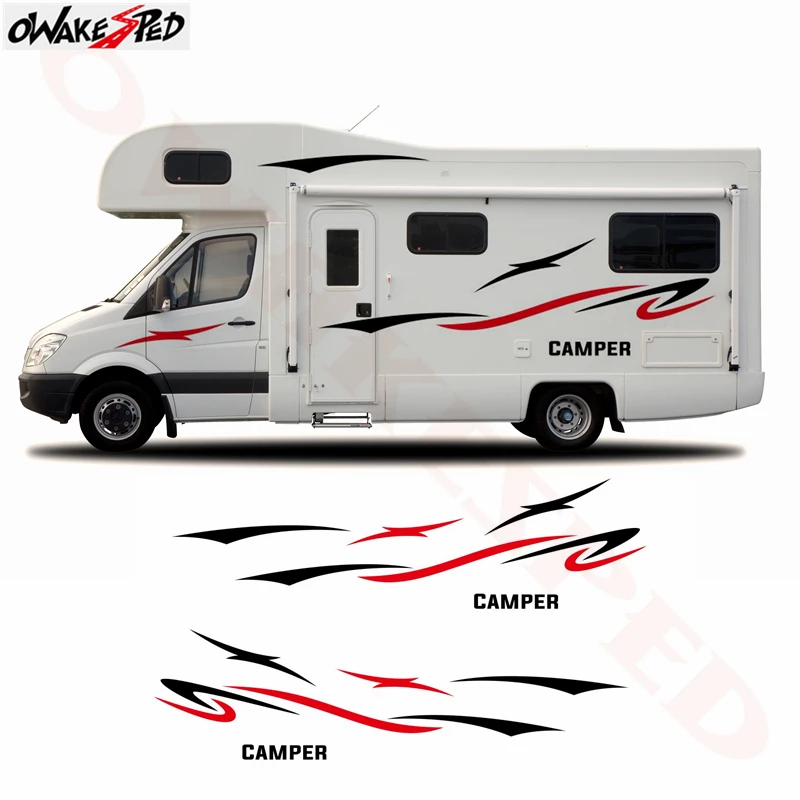 Autocollant de carrosserie de voiture Autocollant Côté Camion Graphiques  Décalcomanies Montage Pour Camping-car Caravane Rv Remorque