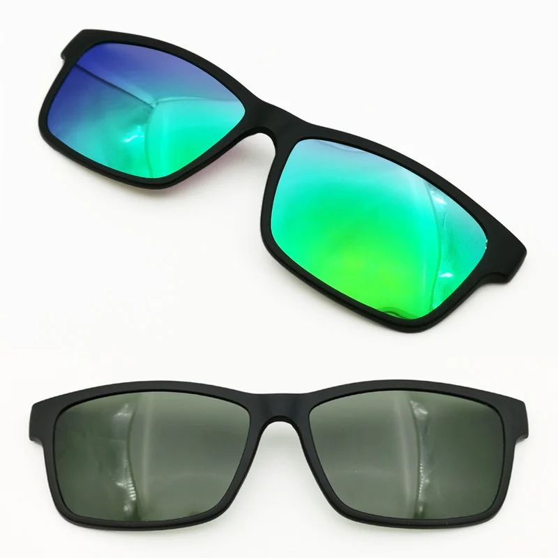 

Model No TJ010 single clipping TAC polarized rectangle sunglasses lenses for myopia hyperopia eyeglasses extra clip on sunlens