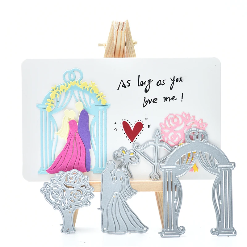 

Naifumodo Couple Wedding Dies Metal Cutting Dies New 2019 Dies for Card Making Scrapbooking Album Paper Craft Diecut Embossing