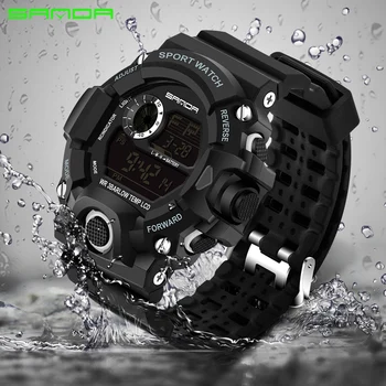

Fashion Military Watch Men Sports Wrist Watches Clock Wristwatches LED Digital Waterproof Sports Automatic Watches for Male Gift