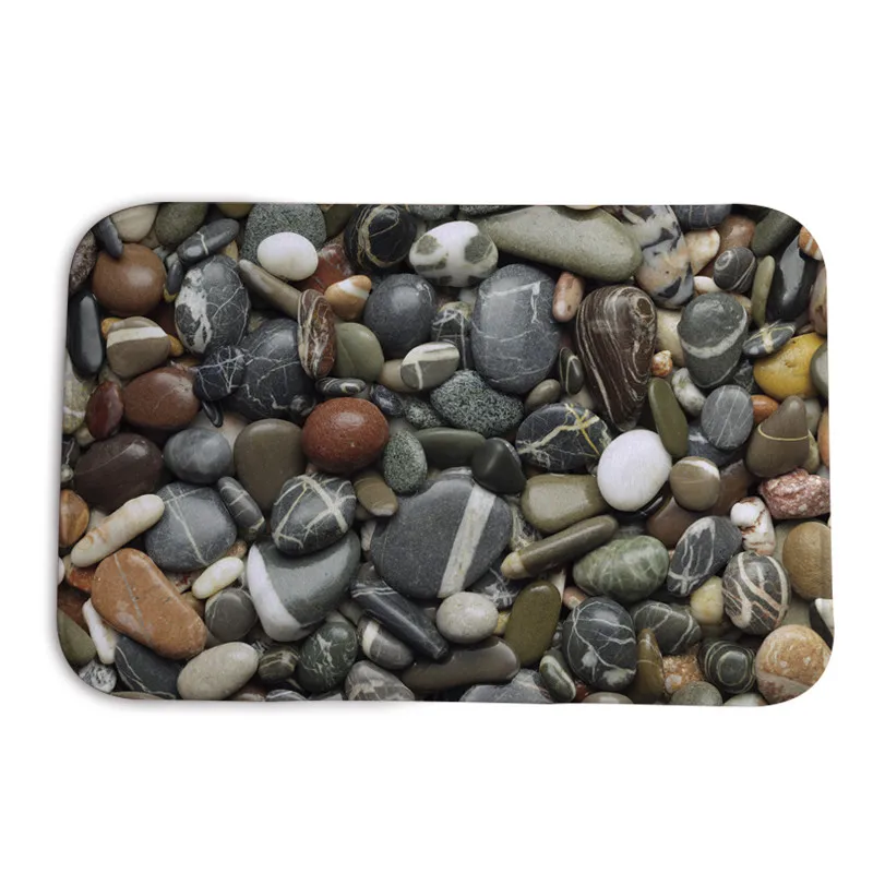 Style 4 stone 3D большой круглый тонкий напольный коврик с принтом Ванная комната Душ Противоскользящий Коврик Нескользящие коврики напольный ковер набор матрас для ванной комнаты декор - Цвет: Style 4 stone