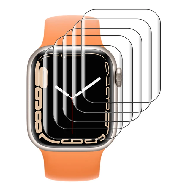 Screen Protector for Apple Watch Series 7 41mm 45mm,TPU HD Transparent,Anti-Scratch, Bubble-free, Watch Accessories 5 piece