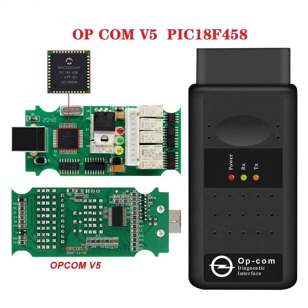 Горячая Распродажа V5 PCB FW V1.59 или V1.99 оп ком v1.99 с PIC18F458 подключению CAN шины OBD2 OP COM OPCOM