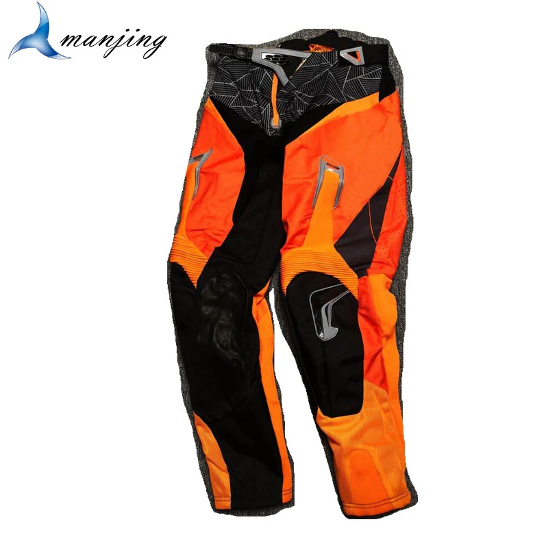 negros anaranjados para adultos Cross Country Off road pantalones motocross pantalones cuatro - AliExpress