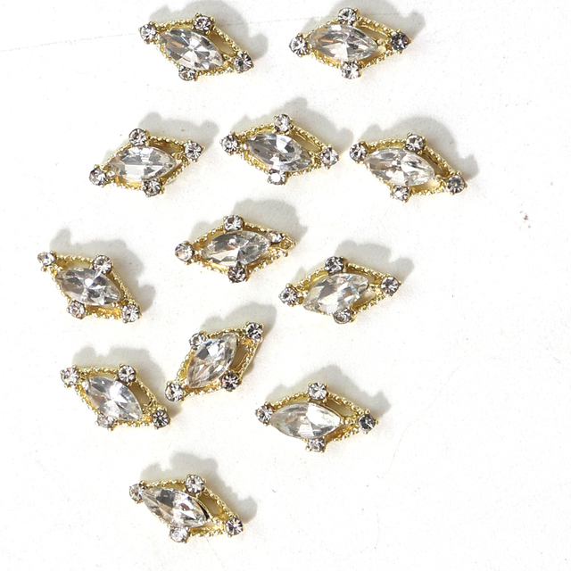 Gold Rose Alloy Rhinestone Nail Charms Valentine'S Day Limited Decor Luxury Pearl Diamond Design 3D Nail Art Accessories 1