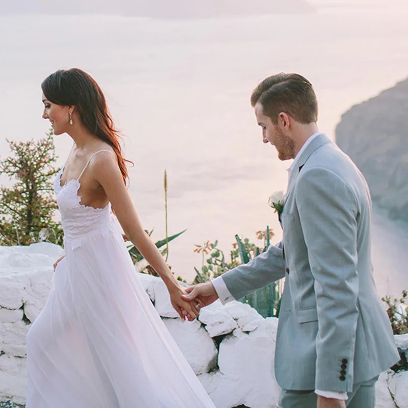 Пляжные свадебные платья на тонких бретельках 2020 Robe de soiree винтажные элегантные