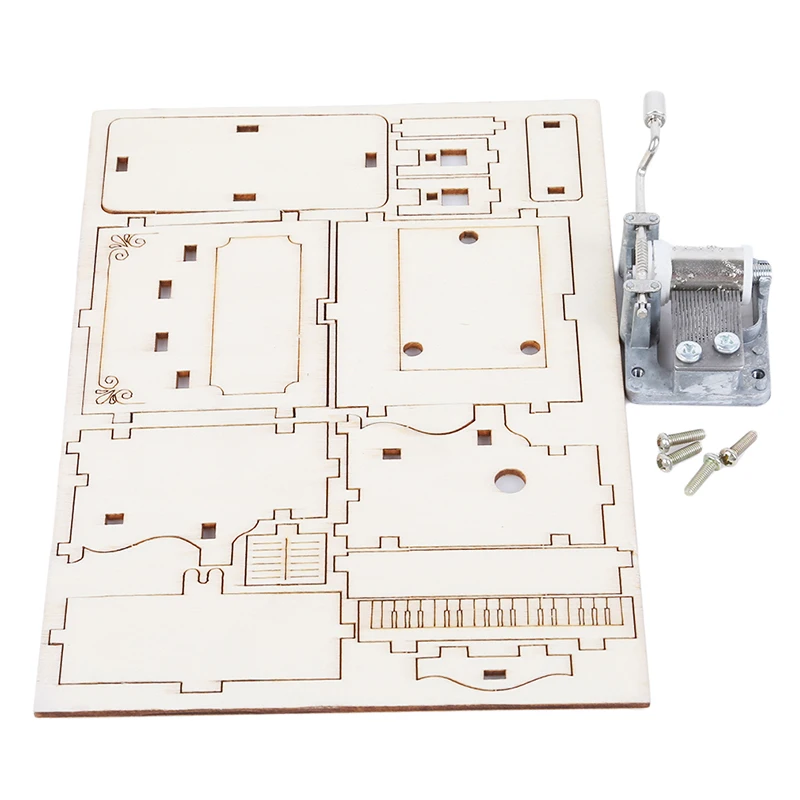 3D DIY деревянная головоломка заводная Музыкальная шкатулка мини настольный декор фортепиано рука коленчатая музыкальная шкатулка игровой
