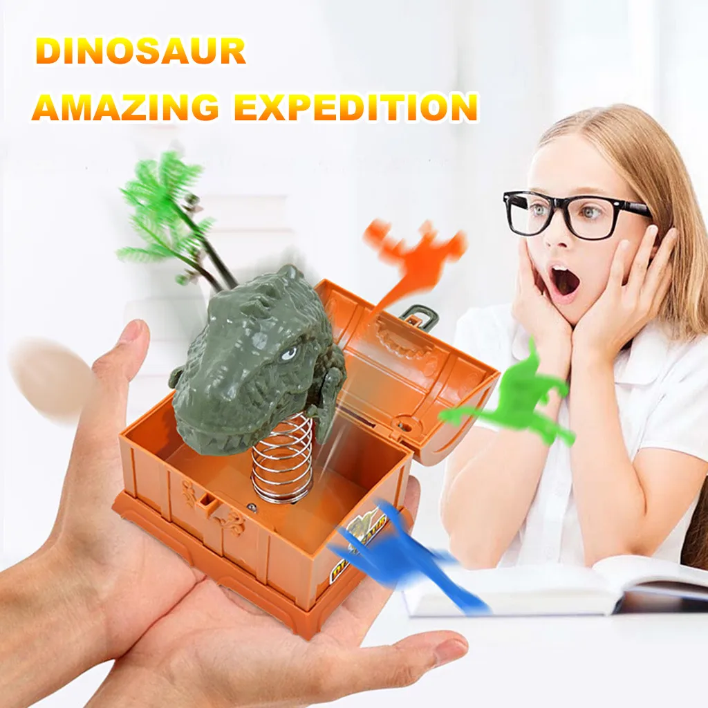 

Electrical Prank Scare Box Surprise Adventure Dinosaur Flash Sound Light Toys Toy Children Fun Playing Game Toys #G2