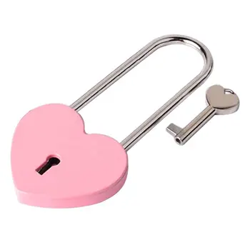 

Heart-Shaped Long Wish Lock Padlock with Key for Lovers Wedding Travel Supplies M68C