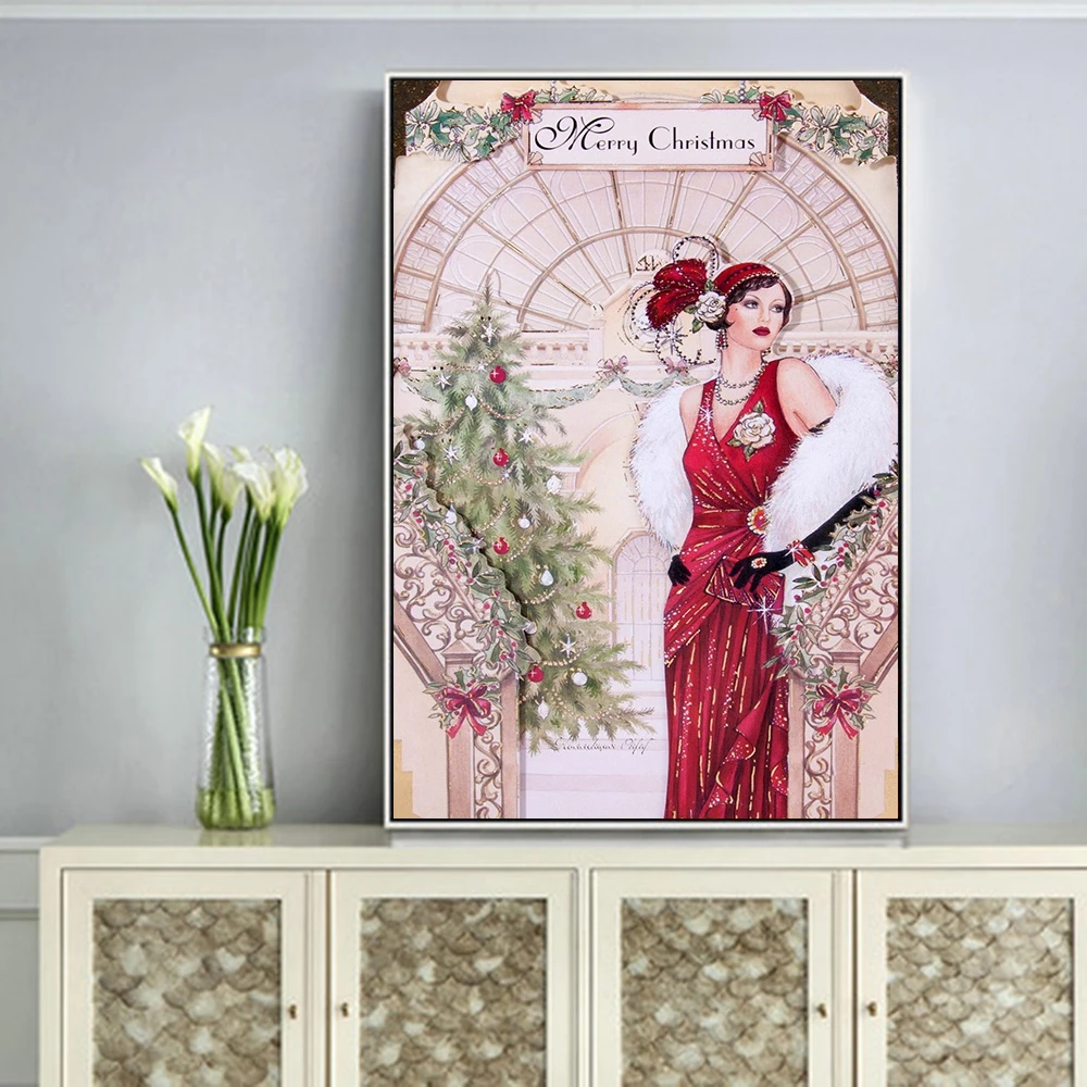 Huacan Diamond Painting Full Drill 5d Beauty Decor For Home Mosaic Girl Diamond Art Embroidery Lady Diamond Art