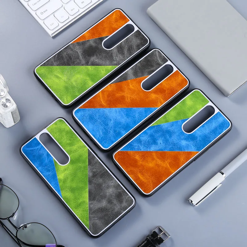 Leather Silicone Case For OPPO Realme 5 3 2 Pro X Lite C1 C2 Q Reno 10X Case Cover OPPO F11 Pro A3s A5 A1k A7 A9 F5 F7 F9 Bumper