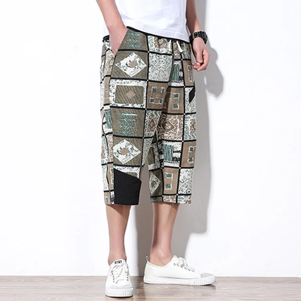Pontalon Homme/Новые Стильные Модные Винтажные широкие мужские брюки с принтом длинные большие мешковатые Панталоны De Hombre Новинка