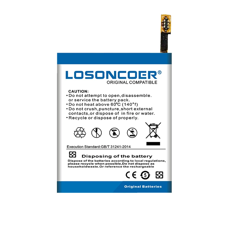 LOSONCOER 500 мАч хорошее качество батарея для TICWATCH 2 2nd Gen для TICWATCH E для TICWATCH S сменная батарея