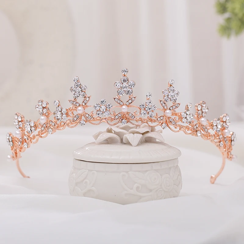 Bridal Wedding Crystal Flower Hair Band Tiara Crown Rhinestone Headband 