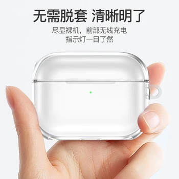 

TOTU Transparent Case For Airpods Pro Case with Hook TWS Bluetooth Clear Earphone Protective Cover for Apple Airpods pro