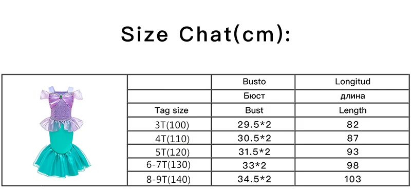Платье русалки для маленьких девочек; с рисунком «маленькая русалочка»; нарядное платье принцессы Косплэй Хэллоуин костюм принцессы для девочек для рождественской вечеринки длинное платье в пол