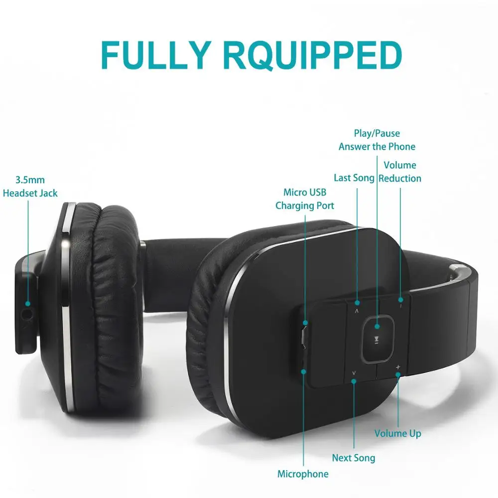EP650 Bluetooth Wireless aptX ll Headphones with Mic/Multipoint/NFC Over Ear Bluetooth Stereo Music Headset for TVPhone