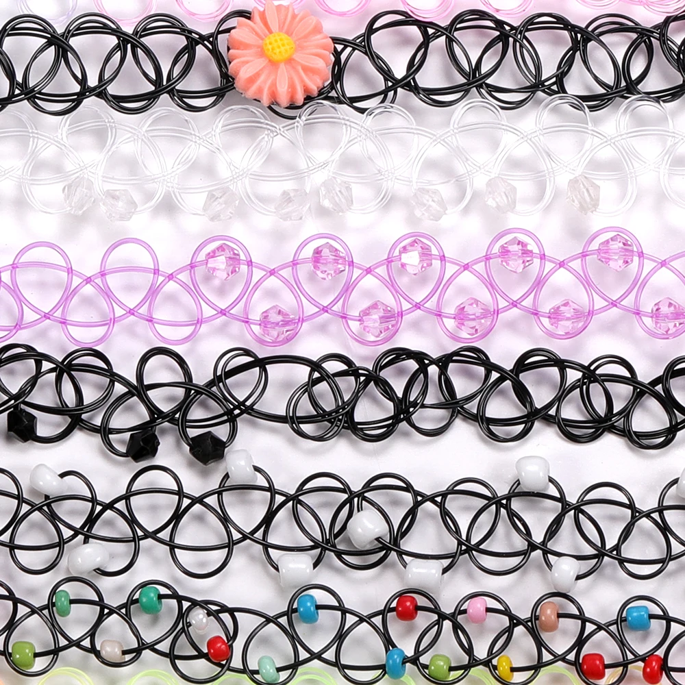 Flower Choker Necklaces Set (13)