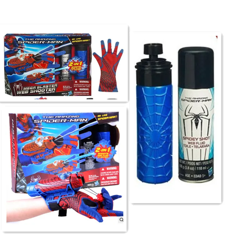 Spider-man Косплей Мега бластер с перчатками пусковые установки ПВХ фигурка Коллекция Модель игрушки(не паук выстрел веб-жидкости без коробки