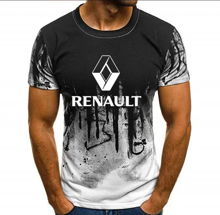 Black Classic Men'S Fitness Camouflage Renault Graphic Logo Cool Printed T Shirt Summer Funny Tee Tops Clothing - Color: Black