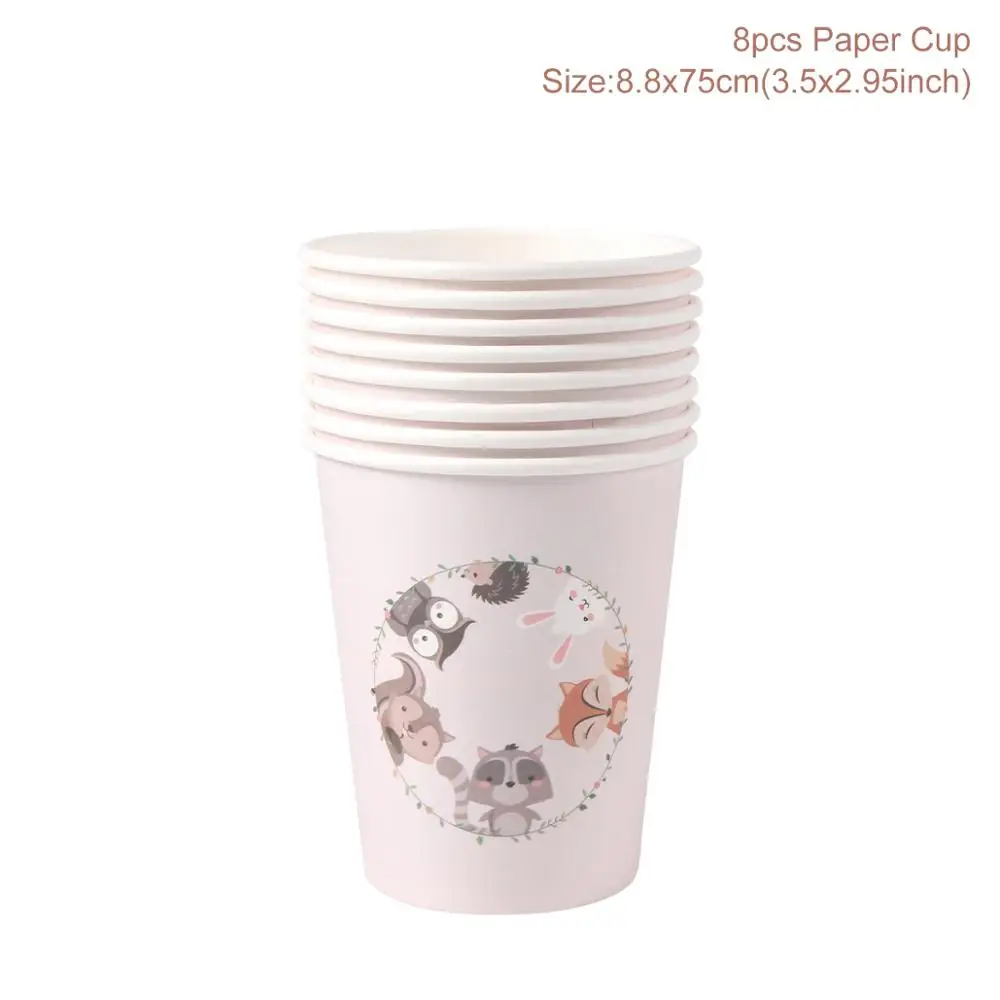 Paper Cup 8pcs Звездный лес, животные, джунгли, лес, сделай сам, Вечерние Декорации, Лесной лес, день рождения, вечеринка для ребенка, Декор, детский день рождения, принадлежности для вечеринки - Цвет: Paper Cup 8pcs